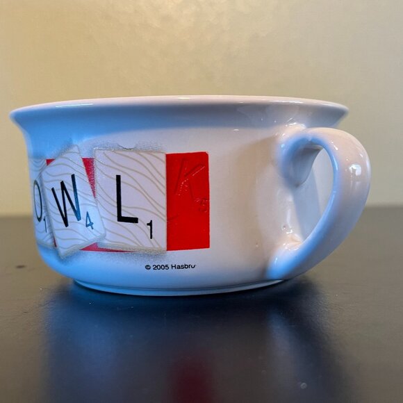Vintage  Hasbro SCRABBLE Soup Bowl Crossword Board Game Tile Letter  Ceramic Mug - Picture 8 of 10